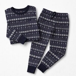 Polo Ralph Lauren Pajama Set Womens Medium Navy Blue Excellent Fair Isle Holiday